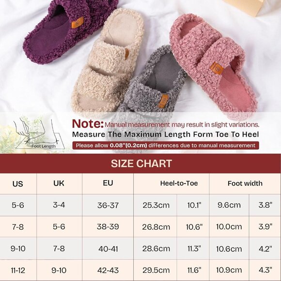 Women's Vanilla-Ice Fuzzy Open-toe Slippers Soft Comfy Foam Indoor House Shoes - Picture 8 of 10